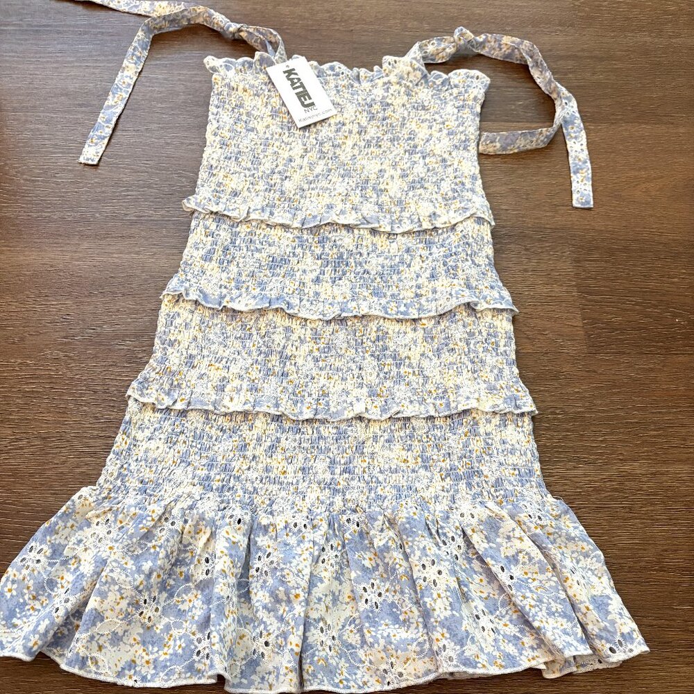 Katie J NY Girls dress XL (14)  blue & white dress